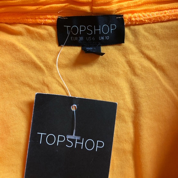 NWT Topshop neon orange mini skater skirt 6 - Picture 6 of 7